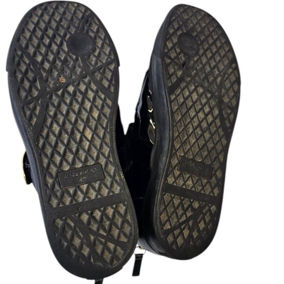 Giuseppe Zanotti Mens Metal Strap Low Top Velvet Shoes, Black, Gold, Sz 40 /US 7 - Picture 4 of 10